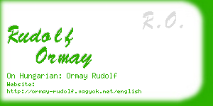 rudolf ormay business card